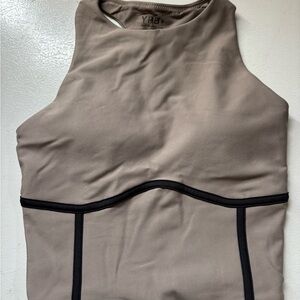 Gray Fitted Sleeveless Tank Top